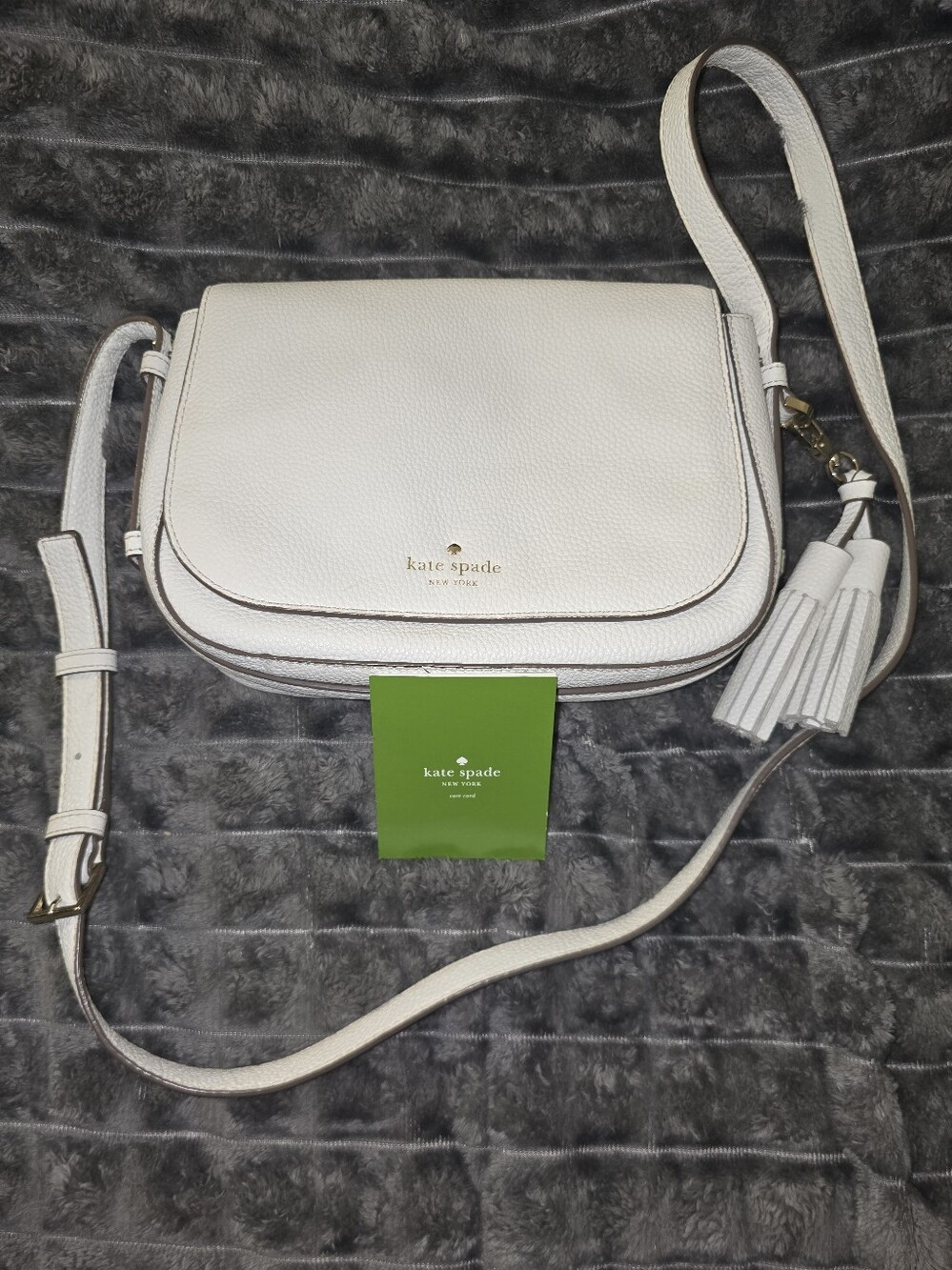 Kate Spade Orchard Street Penelope White Pebbled Leather Crossbody Bag EUC - Picture 15 of 16